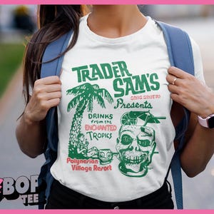 Trader Sams Tiki-shirt Vintage Style Polynesian Resort Grogs Grotto, uniseks WDW Parks-T-shirt