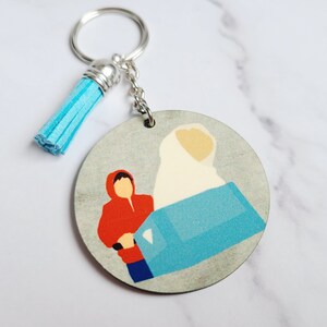 ET Keychain / Retro Movie Keychain / 80s Keychain / Wood Keychain / 90s Gift / Vintage Keychain / Bag Charm / Gift Under 15 / Novelty Gift