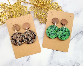 Cute Summer Palm Tree Earrings / Beach Earrings / Earrings For Vacation / Gift For Her Under 20 / Gift For Friend / Monstera Earrings