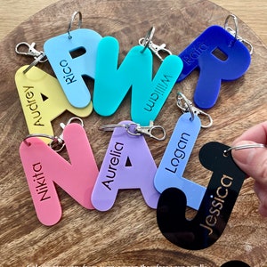 Personalised Alphabet Keychain | Bag Tag | School Bag Tag | Laser-Cut | Acrylic