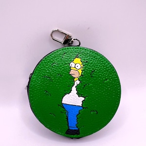 Homer Simpson &quot;Back into Bushes&quot; Meme Round Coin Purse - Embrace the Hilarity in Every Pocket