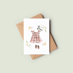 Tarjeta de felicitación, tarjeta de felicitación, fiesta, nacimiento, acuarela, tarjeta de bienvenida, recién nacido, bebé, felicitaciones, Marylène Roy