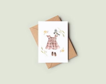 Greeting card, greeting card, party, birth, watercolor, welcome card, newborn, baby, congratulations, Marylène Roy