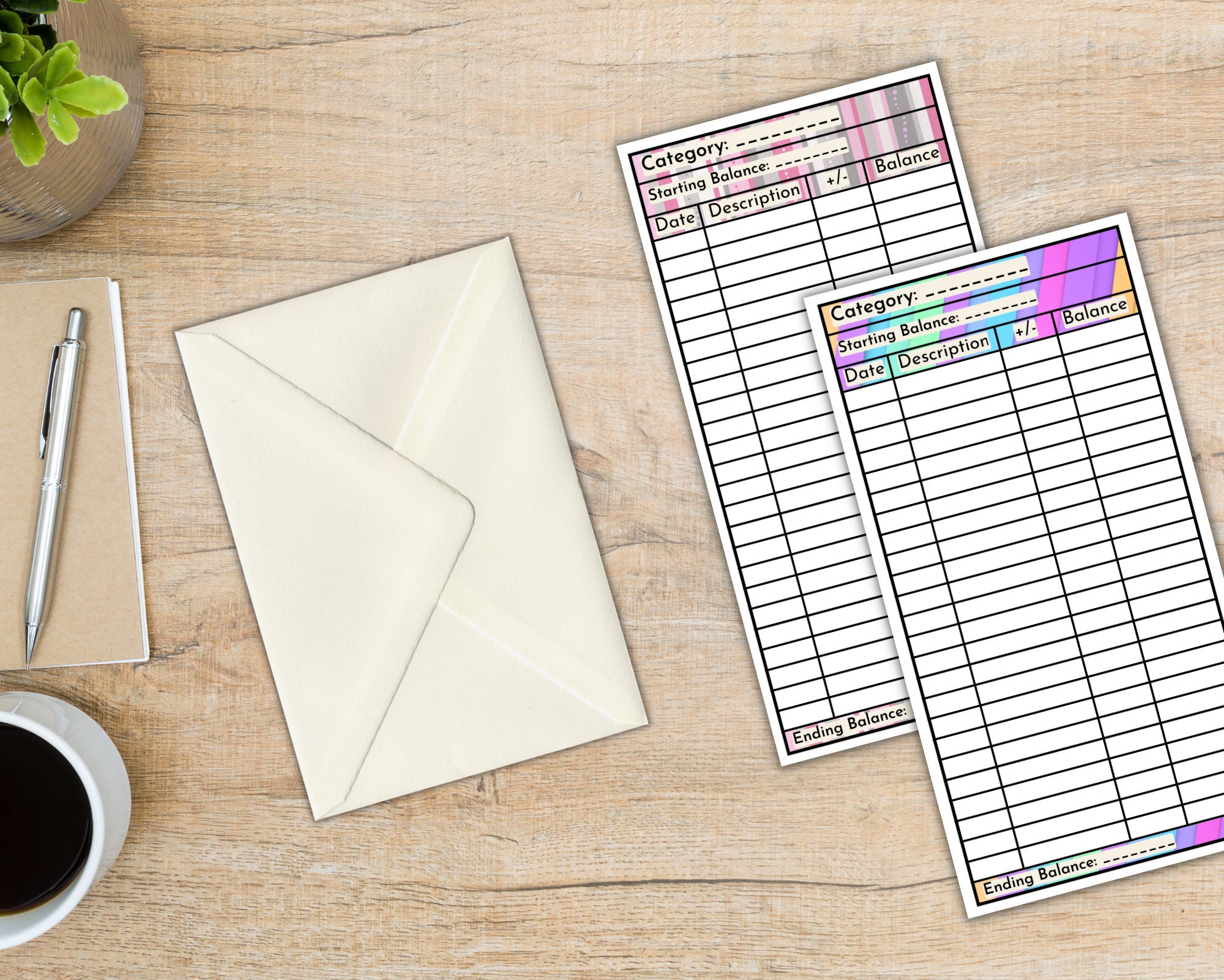 Cash Envelope System Inserts Printable, Cash Tracker for Envelopes, 3x6 ...