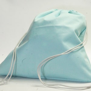 Sky Blue Canvas Draw String Bag