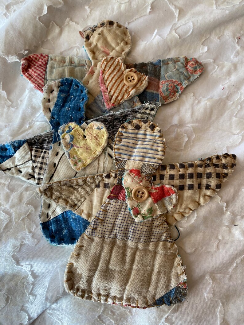 Handstitched Folk Art Vintage Quilt Ornaments Etsy
