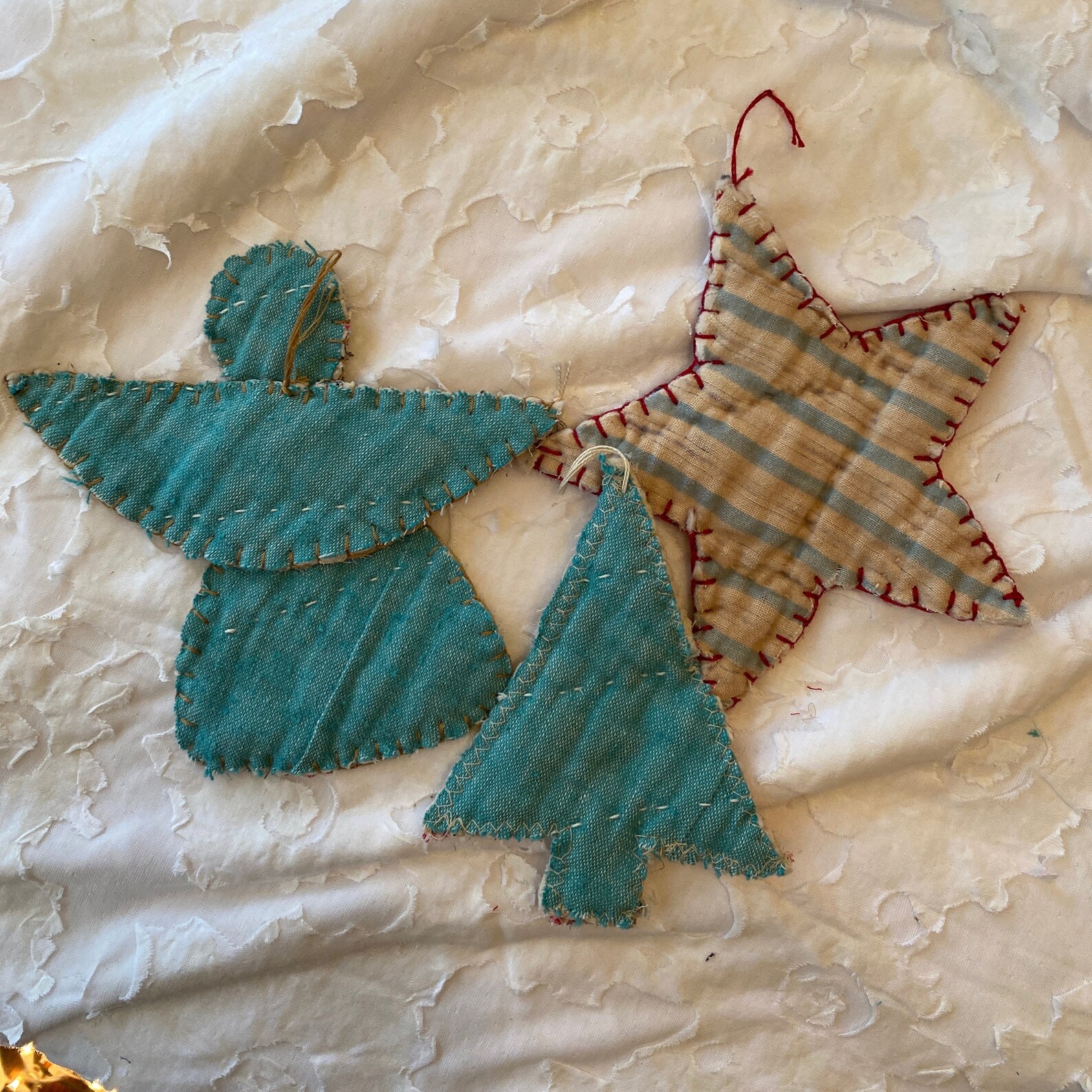 Handstitched Folk Art Vintage Quilt Ornaments Etsy