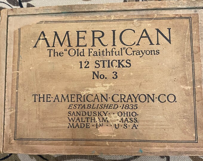1920s American Crayon Company Wood Box With Original Chalk Etsy