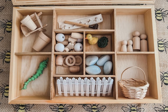 Country Garden Tinker Tray Kit | Loose Parts Toy | Natural Wooden Toy