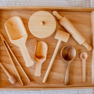 Natural Materials | Wooden Sensory Tools Kit | Natural Wooden Toy | Sensory Play | Toddler Tools | Wooden Tools for Kids | Sensory Bin