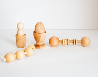 Montessori Infant Wooden Toy Set | Natural Wooden Toys | Montessori | Infant Toys | Natural Toys | Infant Play | Natural Baby