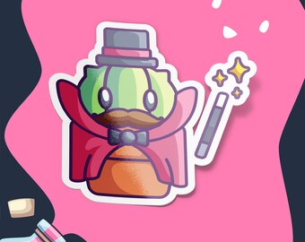 Cute Cactus Sticker, Saguaro Cactus, Cute Plant Sticker with Magic Wand, Funny Plant Sticker