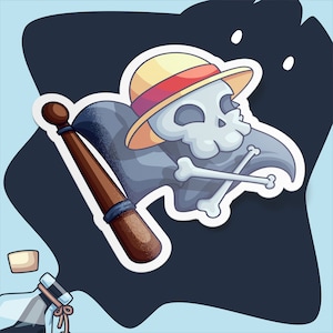 One Piece Sticker, One Piece Flag, Luffy Sticker, Straw Hat One Piece Anime
