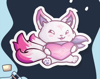 Ahri League of Legends stickers, Ahri Sticker, Star Guardian Ahri, Cute Star Guardian Pets