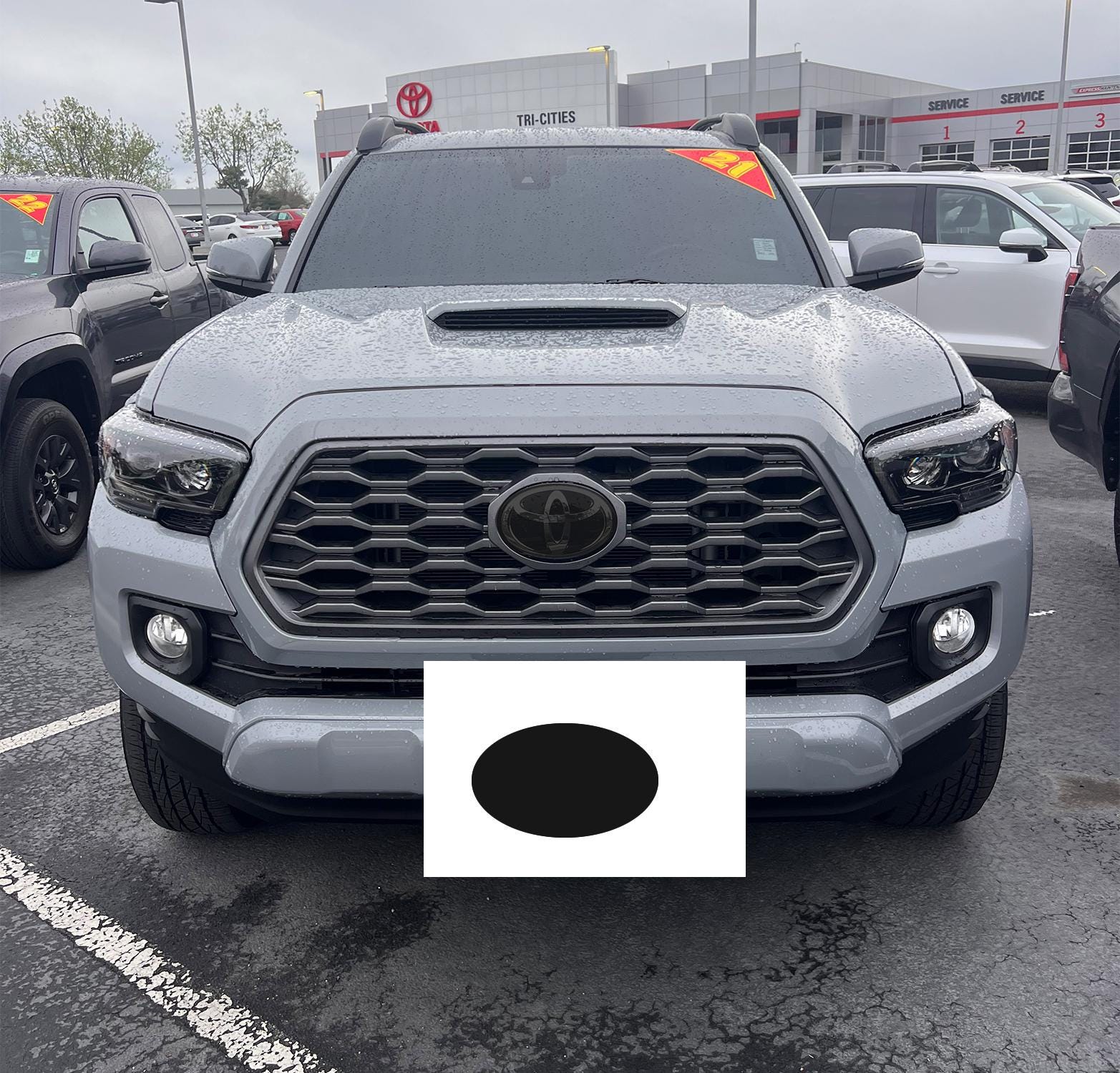 Matte Black Overlay Emblem Set For Toyota Tacoma 2016-2020 – Front & Rear