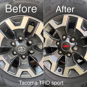 Se adapta a las calcomanías de personalización de tapa central de rueda deportiva Tacoma TRD 2016-2023.