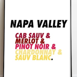 TÉLÉCHARGEMENT INSTANTANÉ Napa Valley Poster / Home Decor / Napa Valley Wine Region