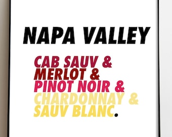 INSTANT DOWNLOAD Napa Valley Poster / Home Decor / Napa Valley Wijnregio