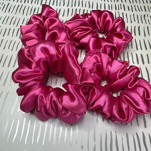Silky Satin Scrunchies for protecting and styling hair, handmade satin scrunchies
