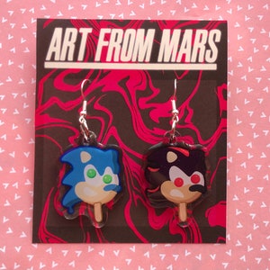 Sonic & Shadow Cursed Popsicle Earrings