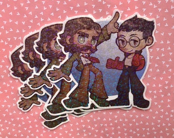 Disco Elysium Waterproof Holographic Sticker Harry and Kim