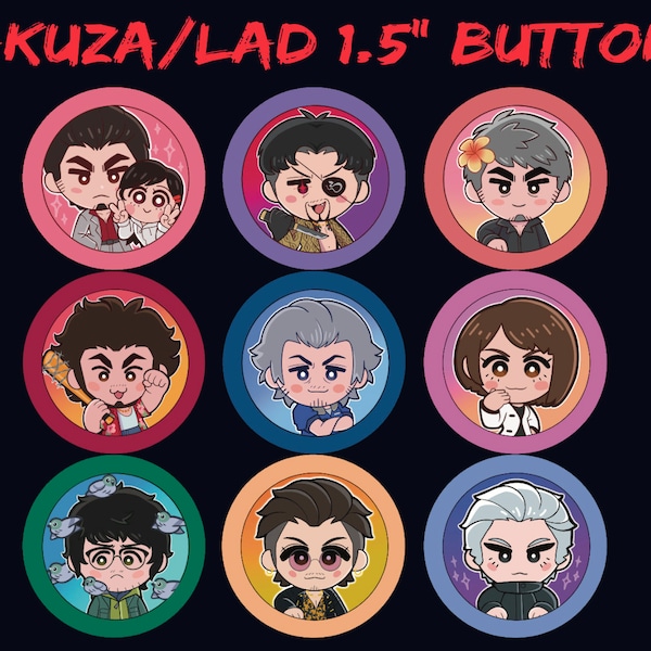 Yakuza Like a Dragon Button Pins