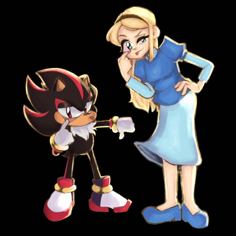 Shadow the Hedgehog Maria Sonic Adventure 2 Mini 6 X 6 Print Etsy