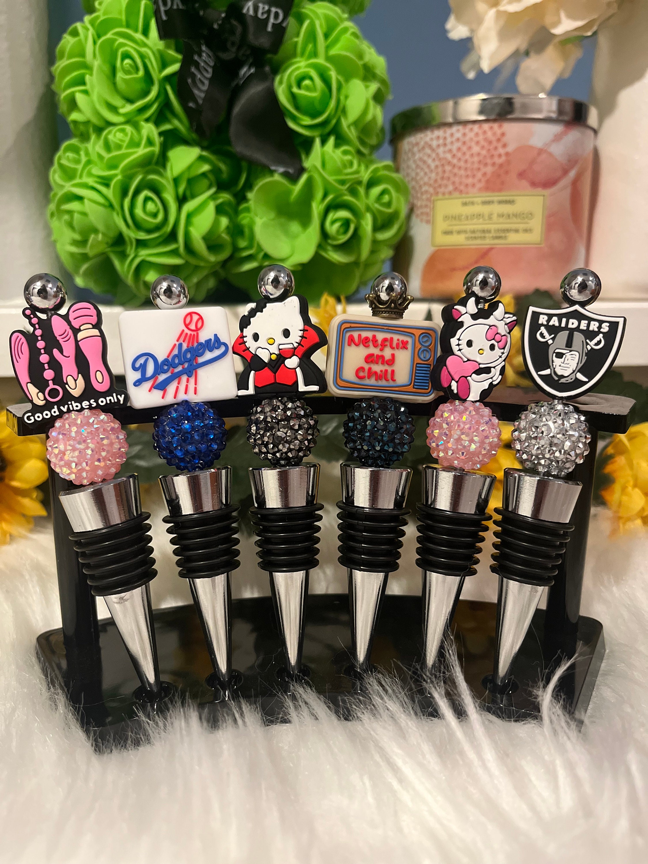 Custom Beaded Wine Bottle Stopper