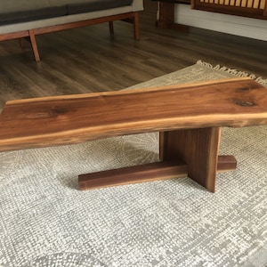 Live-Edge Wood Table, Walnut Slab, Wood Coffee Table, Mid-Century Furniture, Nakashima Inspired, Minguren, Mother&#39;s Day, Living Room #7