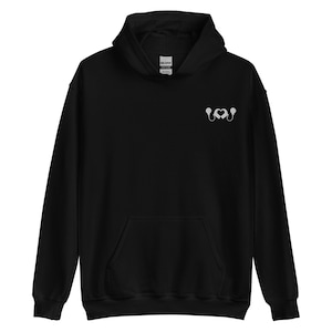 White Cochlear Implant Heart left front and center back Unisex Hoodie