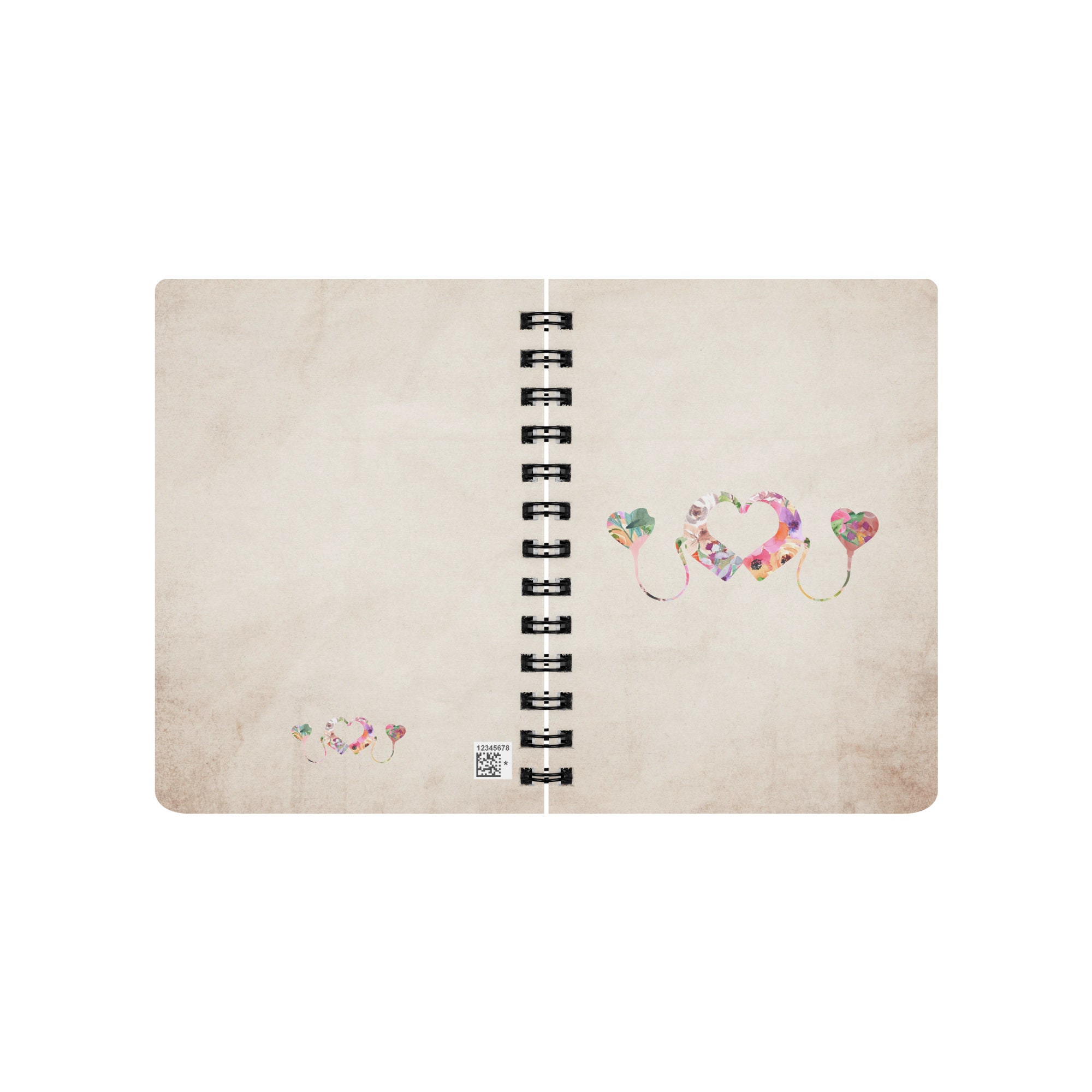 Floral Cochlear Implants With Heart Magnets Spiralbound Notebook - Etsy