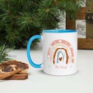 Cochlear Implant - Cochlear Implant Mug - Boho Rainbow Mug - Be Kind Mug - ILY Mug - Ceramic Mug
