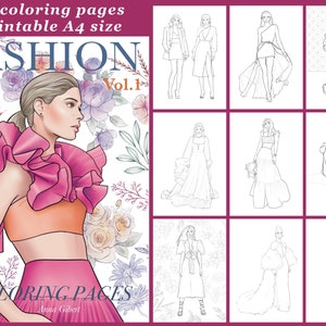 Fashion Coloring Pages, Adult Printable Coloring Book, Fashion Illustration  Coloring Book for Procreate, Kids Teen Girl Coloring Pages 