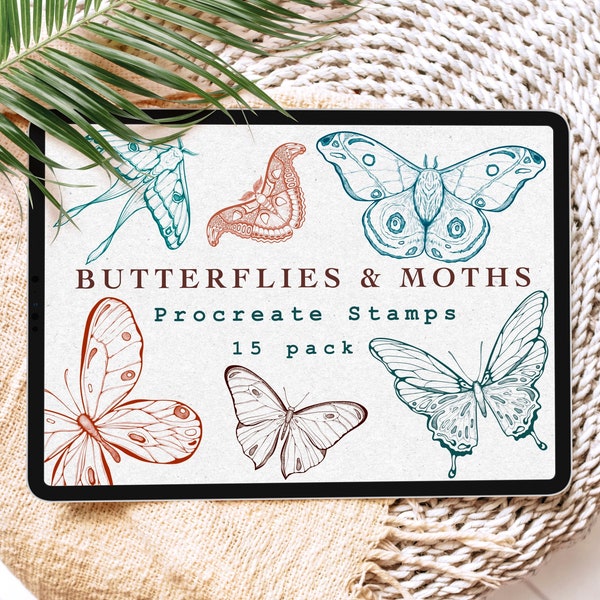 Butterflies and Moths Procreate Brush Stamps