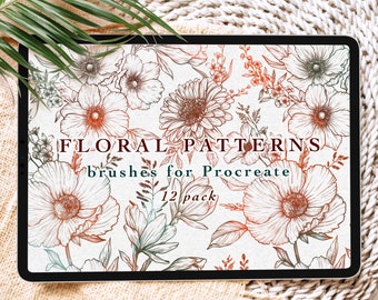 Procreate Seamless Floral Pattern Brushes