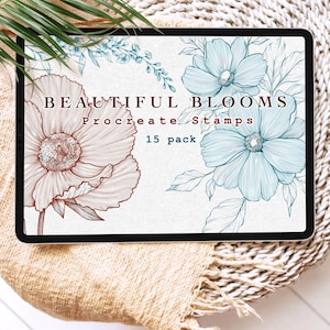 Schöne Blüten Procreate Stempel, Blumen Pinsel für Procreate, botanische Stempel, florale Pinsel