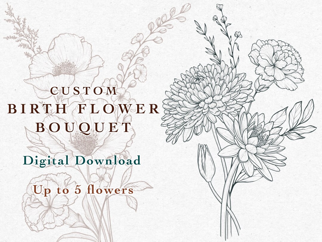 Digital Custom Birth Flowers Bouquet - Il 1080xN.4285126829 Q1x8 