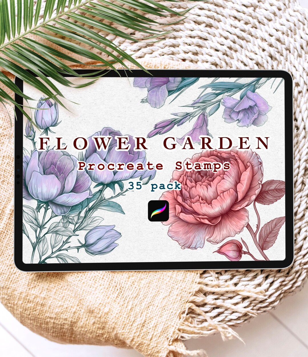 Flower Garden Procreate Stamps, Floral Brushes for Procreate, Botanical ...