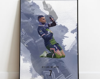 Cartaz de Futebol, Kylian Mbappe, PSG, Cartaz DIGITAL,