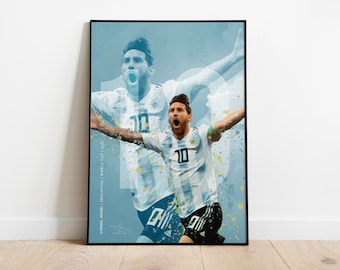 Pôster de Lionel Messi na Copa do Mundo pela Argentina: Arte Moderna do Futebol (Download Digital)
