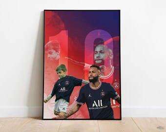 Pôster de Futebol Personalizado: Impressão Digital Personalizada do Jogador