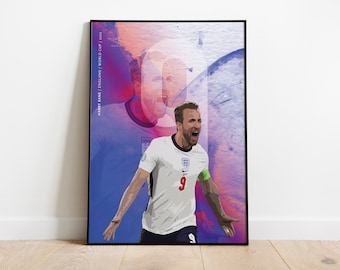 Pôster de futebol de Harry Kane: Impressão de futebol da Inglaterra (Download digital)