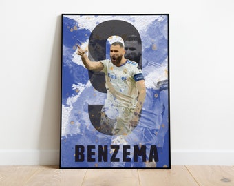 Karim Benzema - Pôster DIGITAL, Real Madrid, Pôster de futebol
