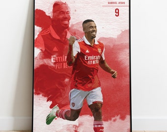 Pôster de Gabriel Jesus no Arsenal: Arte de Futebol da Premier League (Download Digital)