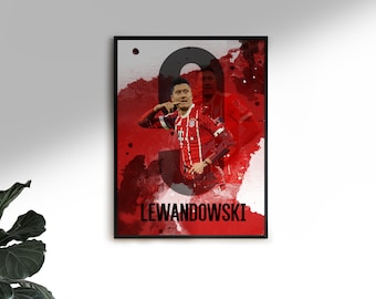 Cartaz de futebol, Lewandowski, Bayern Munchen, cartaz digital