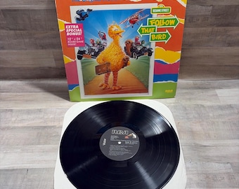 Sesame Street Follow That Bird LP Vinyl Record Soundtrack w/ Board Game