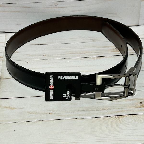 Men's SWISSGEAR Reversible Contemporary Buckle Belt - Black/Brown