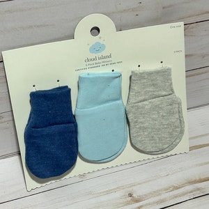 Lot of 2 Cloud Island™ Baby Mittens 3-Pack – Soft Basic Scratch Mittens for Newborns & Infants