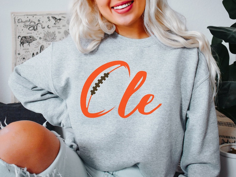 Cleveland Football Crewneck Sweatshirt, Dawg Pound Shirt, Cleveland Sports, Cle Football Sweatshirt, Cleveland Football Fan, Cleveland Ohio image 6