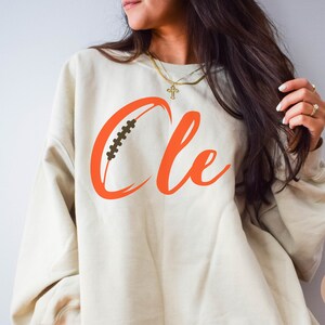 Cleveland Football Crewneck Sweatshirt, Dawg Pound Shirt, Cleveland Sports, Cle Football Sweatshirt, Cleveland Football Fan, Cleveland Ohio image 2